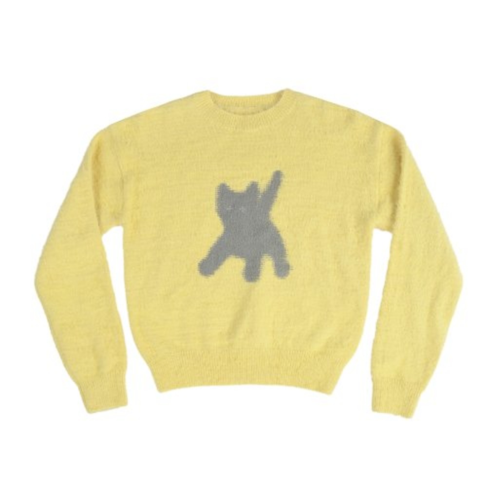 에이이에이이 플래쉬드 캣츠 앙고라 니트 Flashed Cats Angora Knit (Light Yellow)