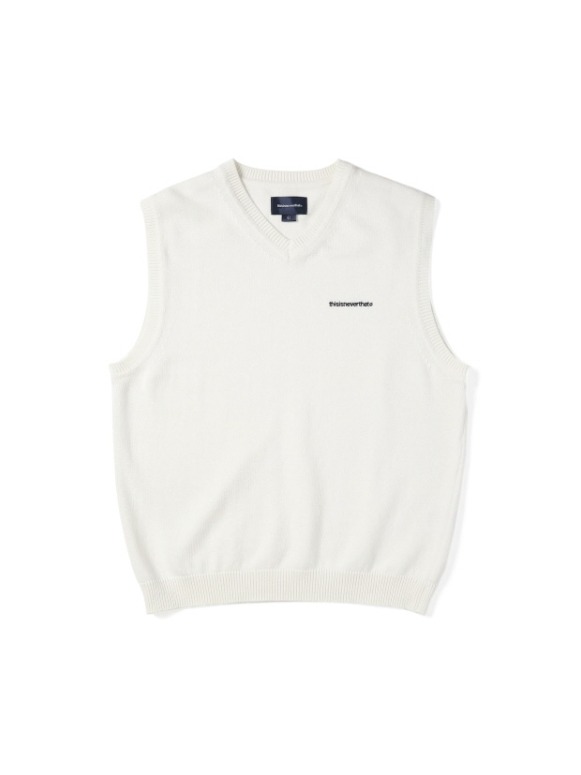 디스이즈네버댓 T 로고 니트 베스트 T-Logo Knit Vest (Ivory)