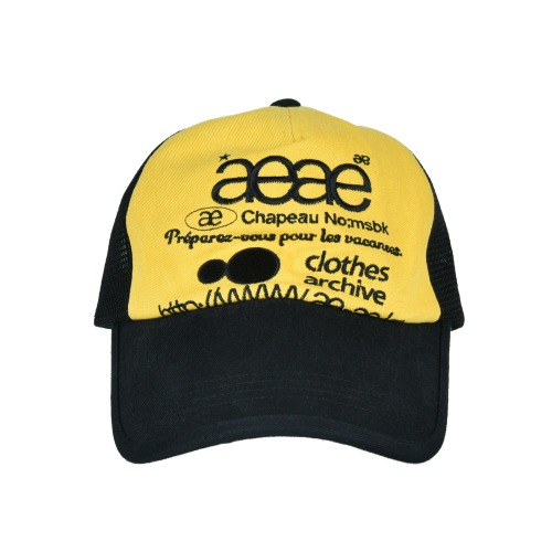 에이이에이이 웹 로고 매쉬캡 AEAE Web Logo Mesh Cap (Yellow/Black)