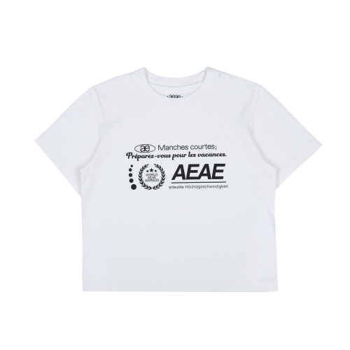 에이이에이이 뉴 로고 크롭 반팔티 New Logo Crop T-Shirts (White)
