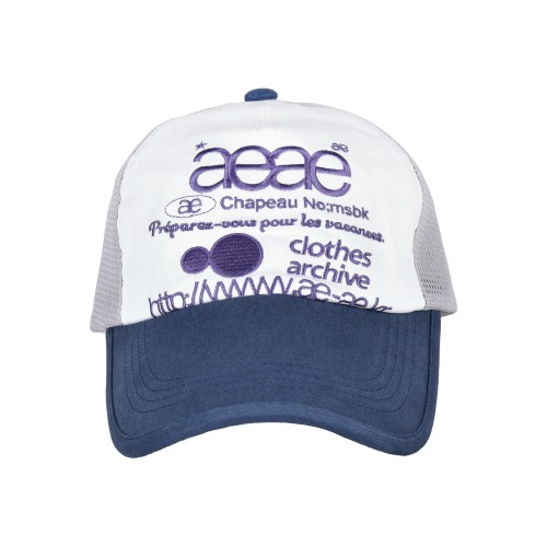 에이이에이이 웹 로고 매쉬캡 AEAE Web Logo Mesh Cap (Grey/Blue)