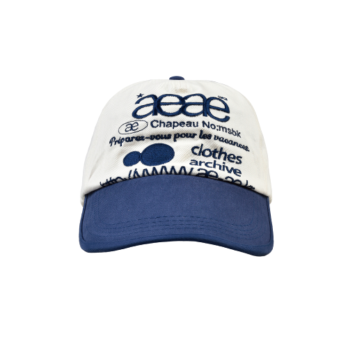 에이이에이이 웹 로고 투 톤 볼캡 AEAE Web Logo Two Tone Ball Cap (White/Blue)