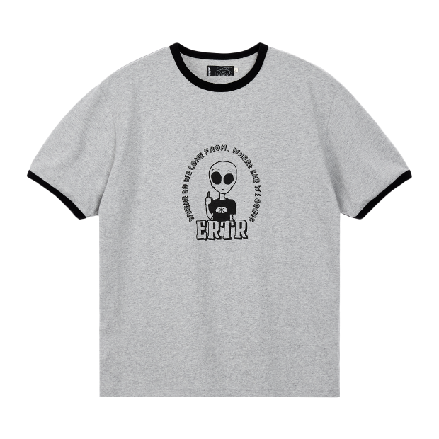 이알티알 Alien Ringer 1/2 T-Shirt (Gray/Black)