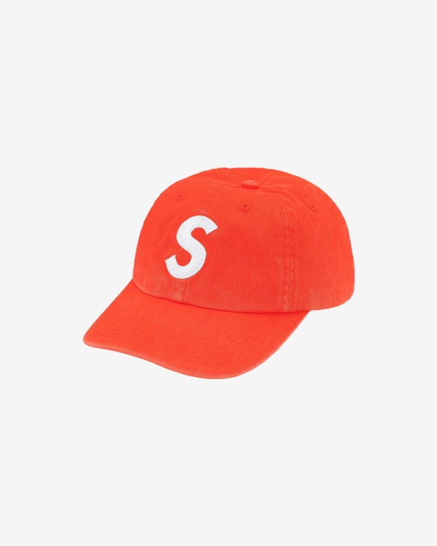 슈프림 Pigmented Canvas S Logo 6-Panel Cap 피그먼트 캔버스 S 로고 6-패널 캡 SS23H117 (Orange)
