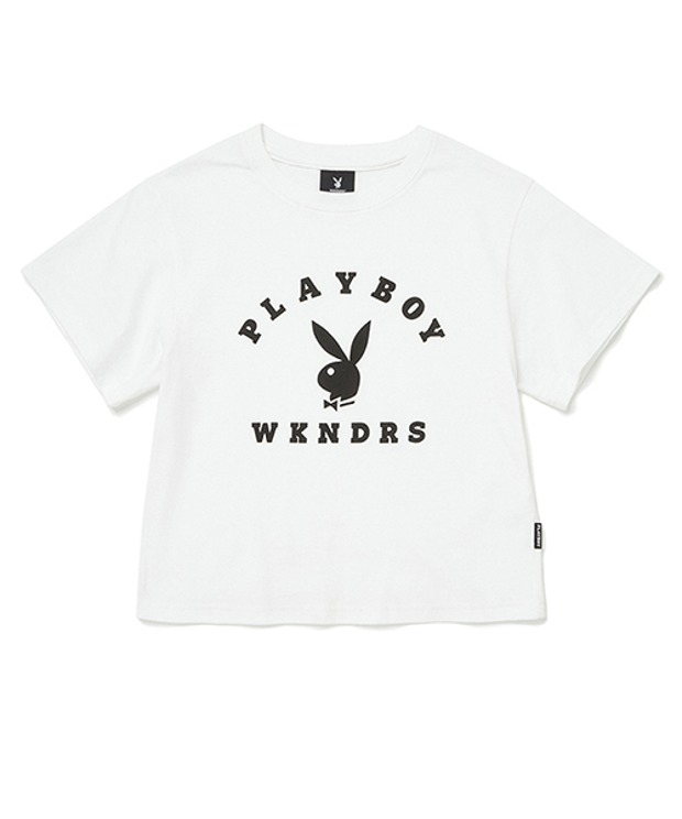 위캔더스 로고 크롭 티셔츠 LOGO CROPPED T-SHIRT [PLAYBOY] (White)