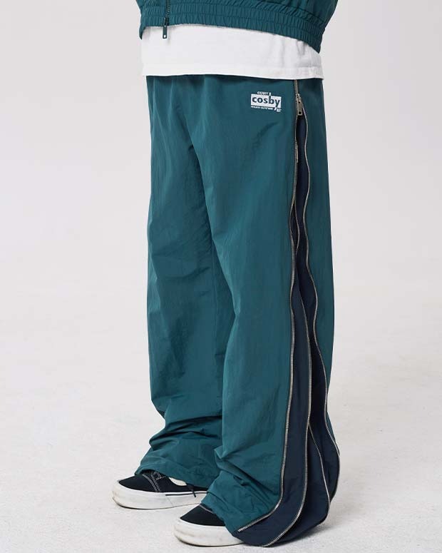 제리코스비 Articulated Side Zipped Nylon Pants - T/BLUE