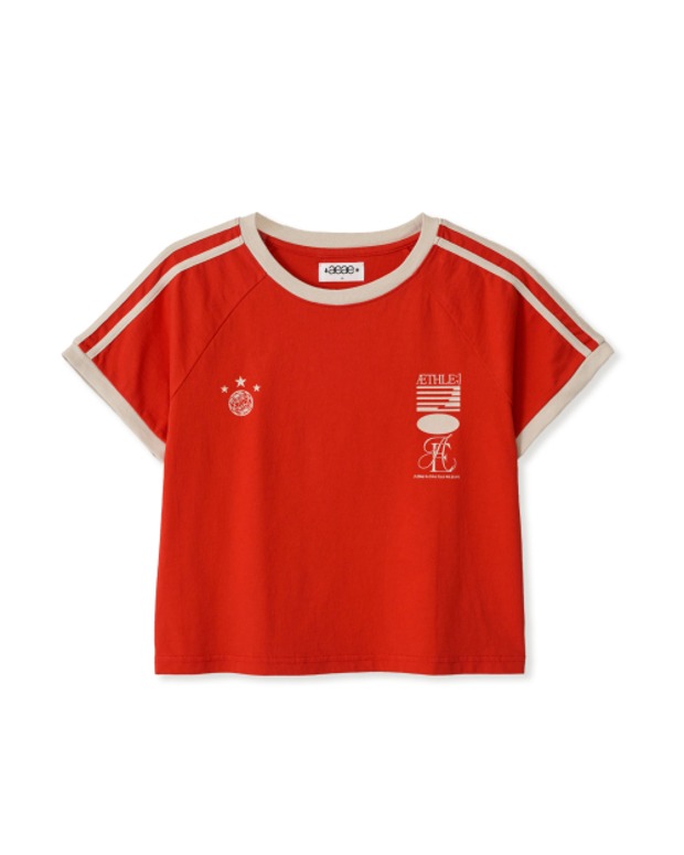 에이이에이이 애슬리트 스트라이프 하프 티셔츠 ATHLETE STRIPE HALF T-SHIRTS (Red)