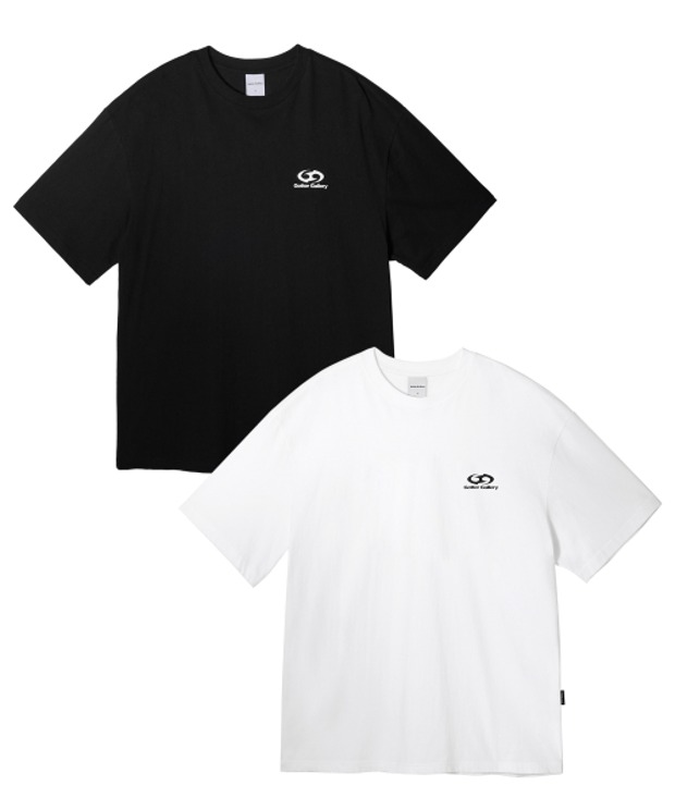 가터갤러리 심볼 로고 베이직 티셔츠  SYMBOL LOGO BASIC T-SHIRTS [2PACK] (Black/White)