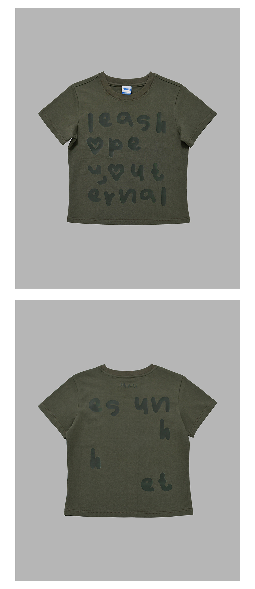 반팔 티셔츠 카키 색상 이미지-S1L4